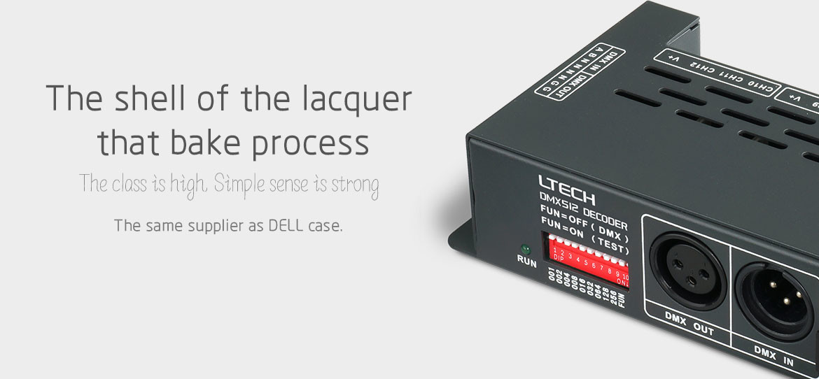 Black 12 Channel Dmx Decoder 720W High Pwm Frequency Output , 0~100% Dimming Range