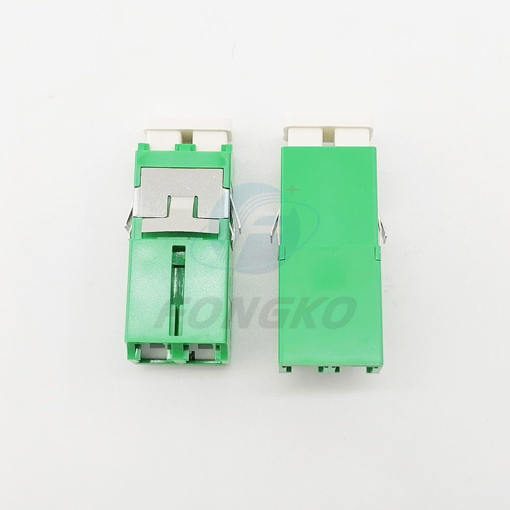 LC / APC Duplex Fiber Optic Adapter With Metal Shrapnel Single Mode