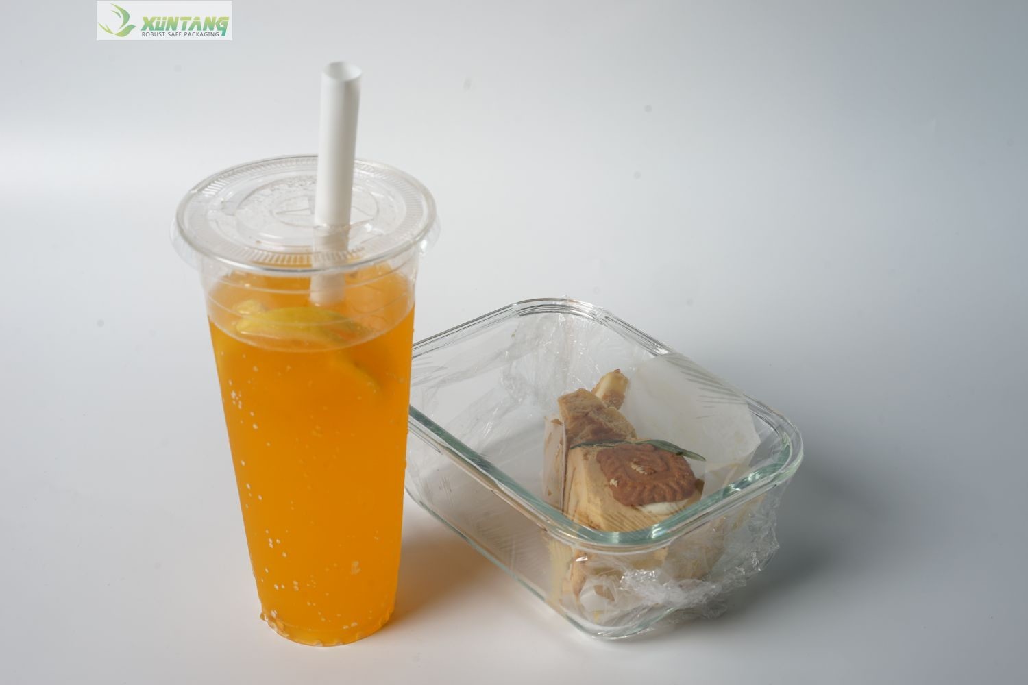 Milkshakes Compostable PLA Cups , 12oz 117mm Biodegradable Smoothie Cups With Lids