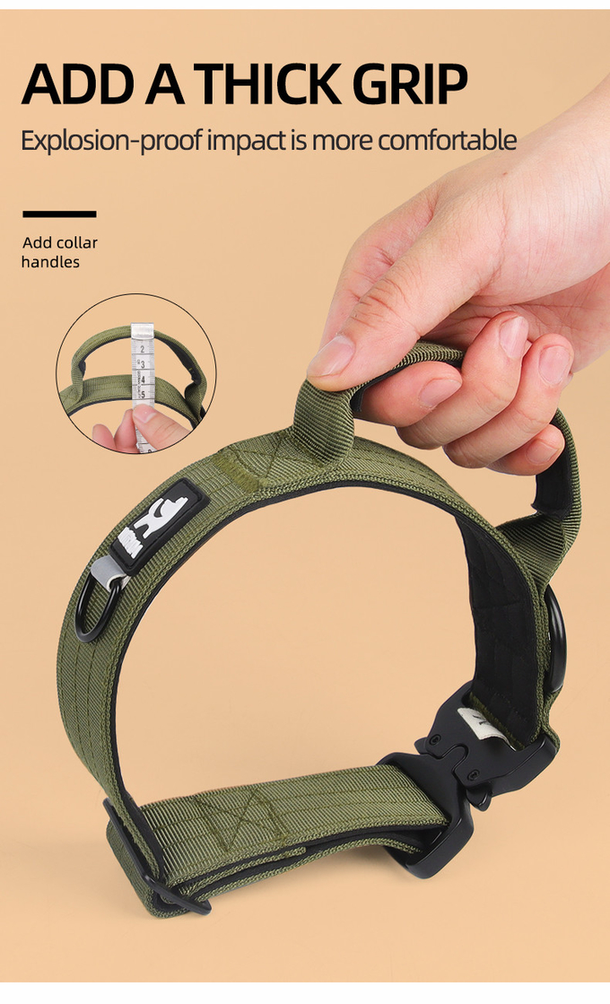 Tactical Dog Collars And Leashes For Medium To Large Dogs In Black