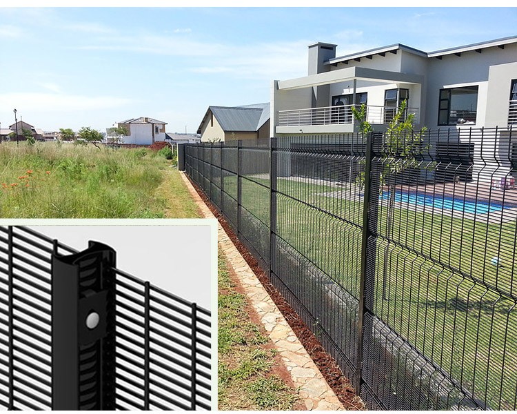 High security Wire Fence Panels Anti cut climb Powder Coated RAL 9010