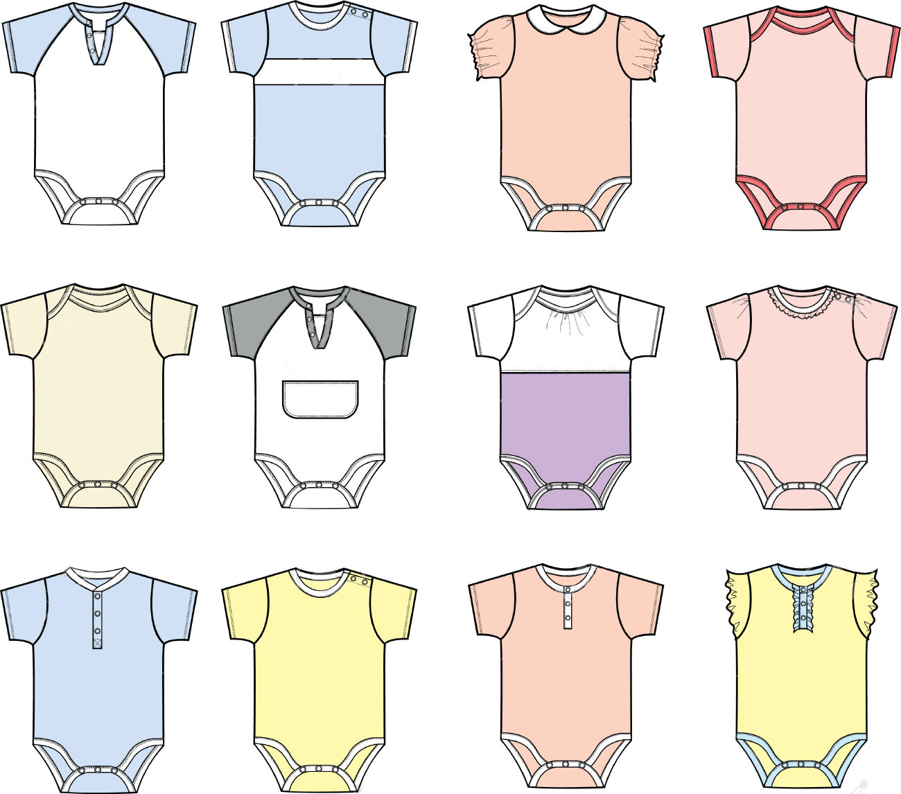 Soft Cute Newborn Baby Clothes Short Sleeve Bodysuit Baby Boys And Girls