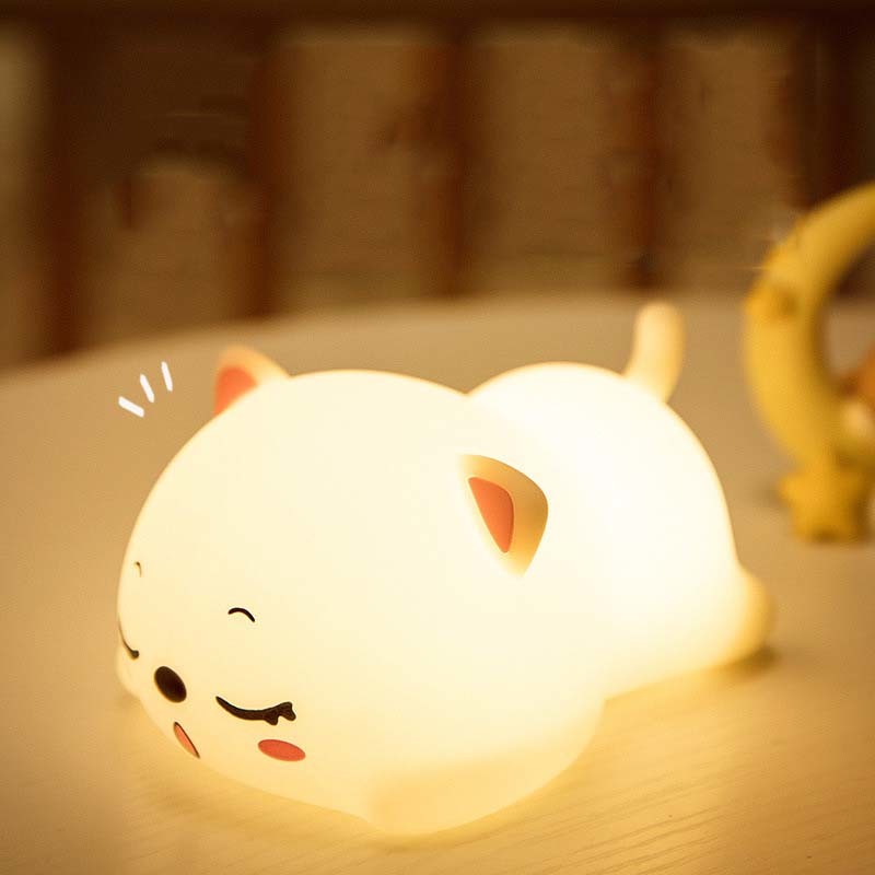 Night Light For Kids Cute Silicone Puppy Night Light With 2 Levels Of Brightness 7 Colors Kawaii Touch Lamp For Bedroom