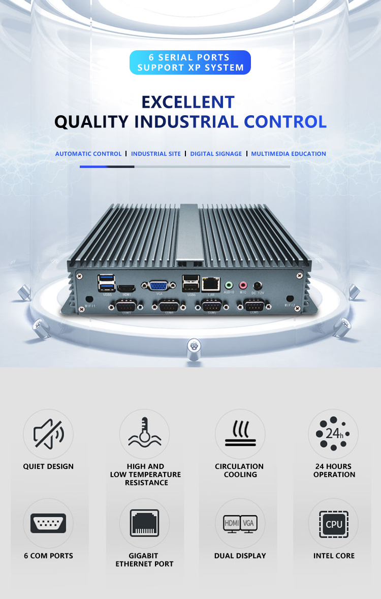 Full Alu Fanless small Pc Core I3 I5 I7 2 Lan Vga Hd Embedded Mini Computer