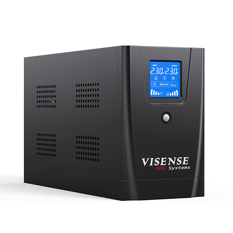Visench 2Kva Lcd Display Backup Ups 2000Va 1200W Offline Ups for Desktop Laptop Computer