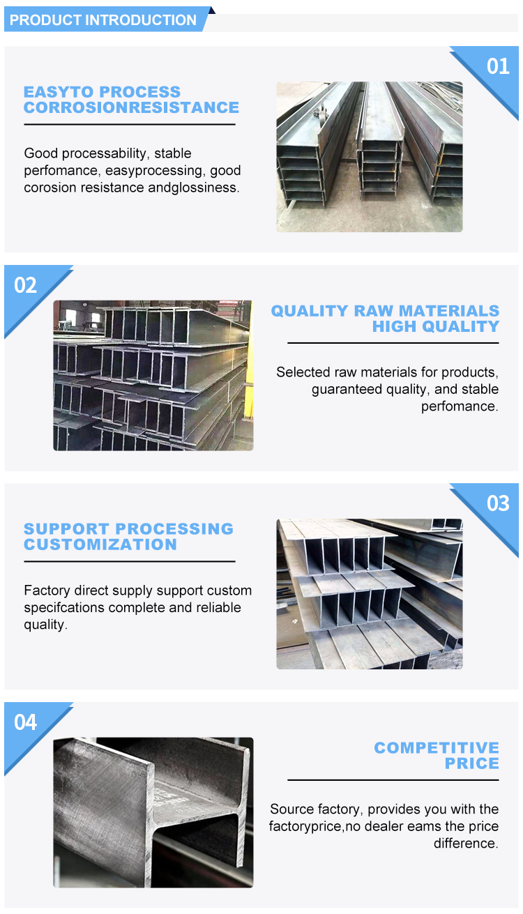 Q235B Q345B Q420C Q460C SS400 SS540 S235 S275 S355 A36 A572 G50 G60 stainless h beam steel with various specifications