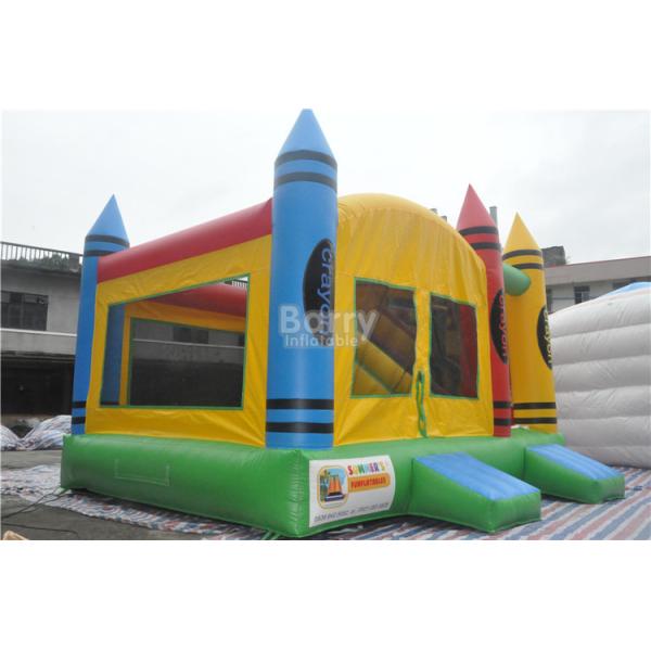 PVC Tarpaulin Inflatable Combo , 5x4x3.6m Kids Inflatable Bounce House With Slide