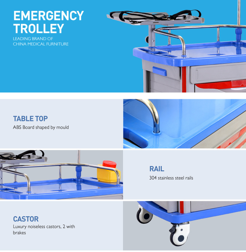 Emergency Utility Drugs Dressing Trolley Manufacturer