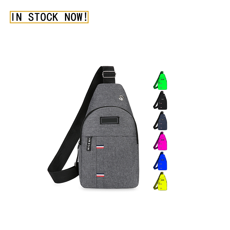 Casual Sport Side Bag For Men's Chest Youth Messenger Bag Fashion Solid Color