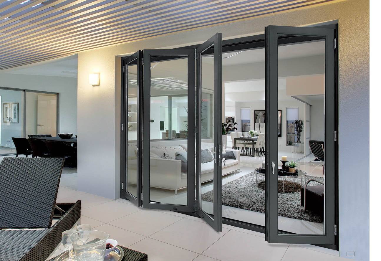 Balcony Aluminium Frame Tempered Bifold Sliding Glass Door And Windows