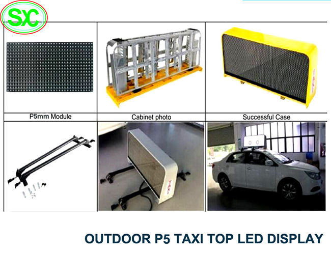 Customizable P3 LED Taxi Top Screen Ads Small, Detachable And Easy To Install