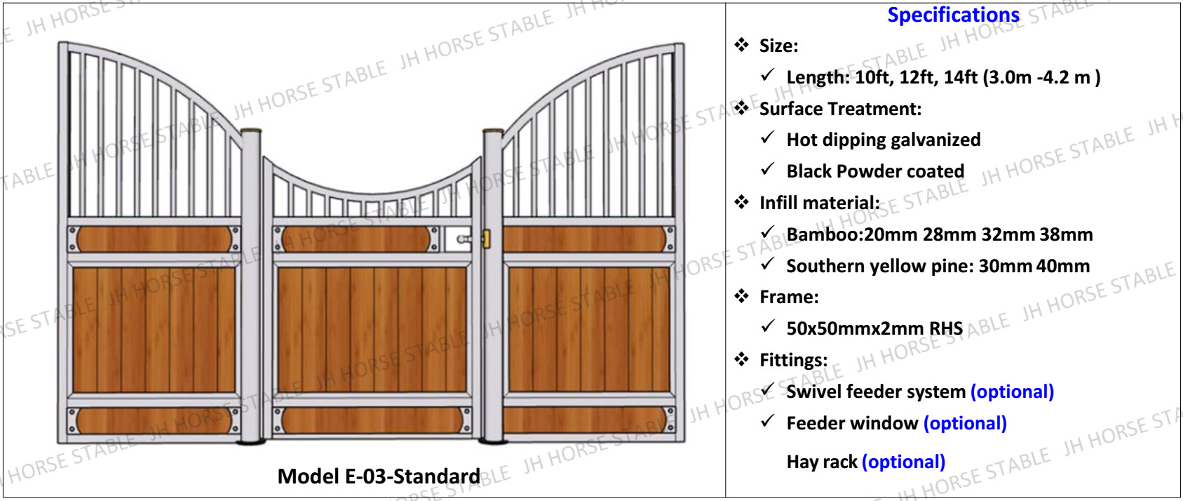 Front Safety Galvanized Horse Stable Box And Stall Panel Standard Size