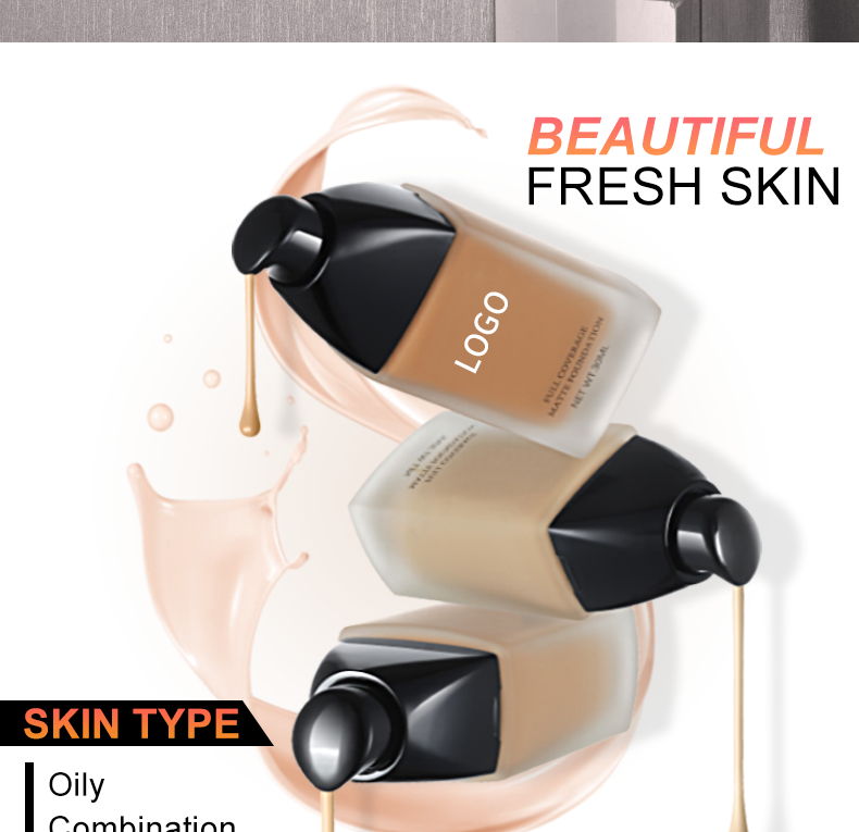 OEM/ODM Private Label Waterproof Full Coverage Foundation Makeup for All Skin Types