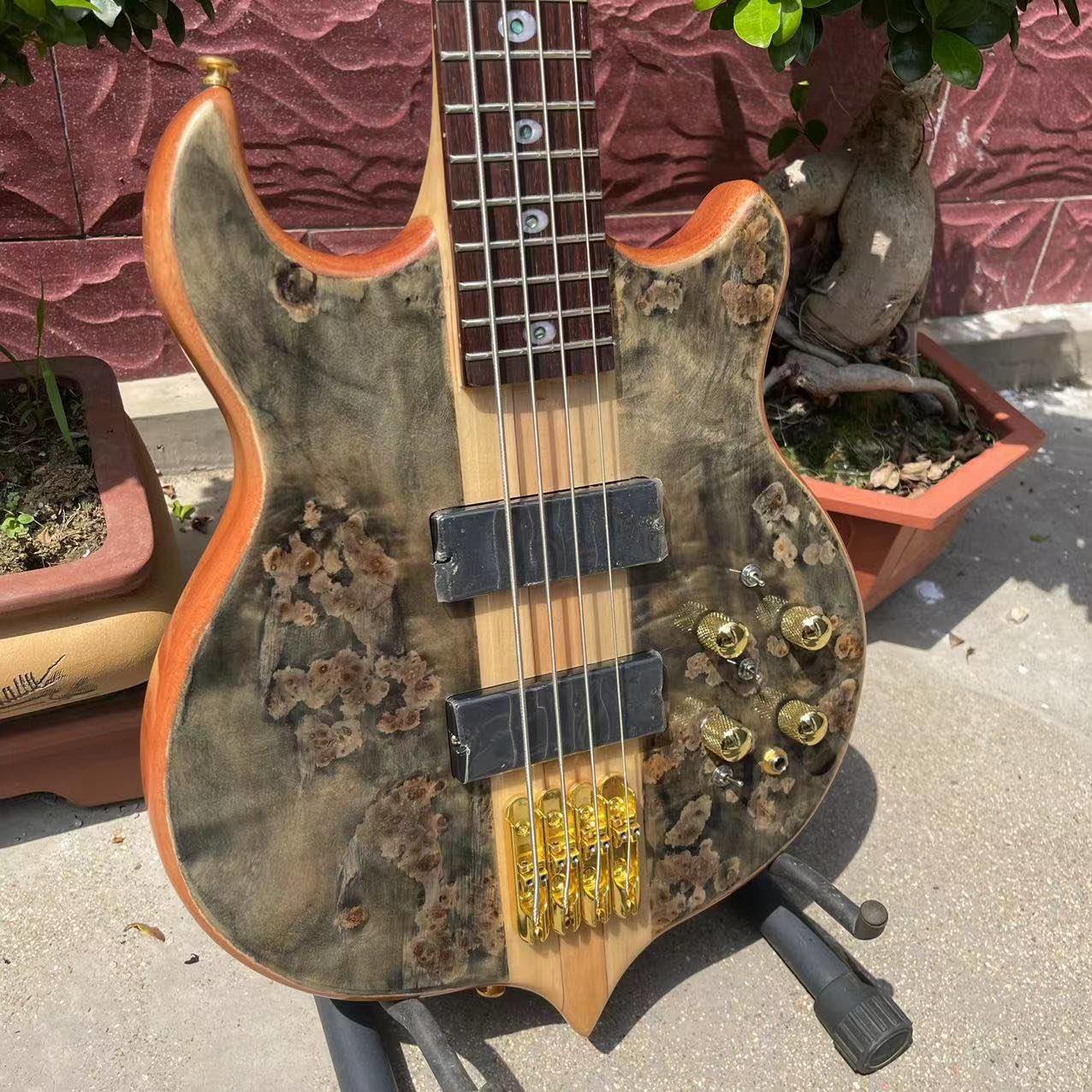 Custom Alem Grand Type 4, 5, 6 Strings Neck Through Body Electric Bass Ash Body