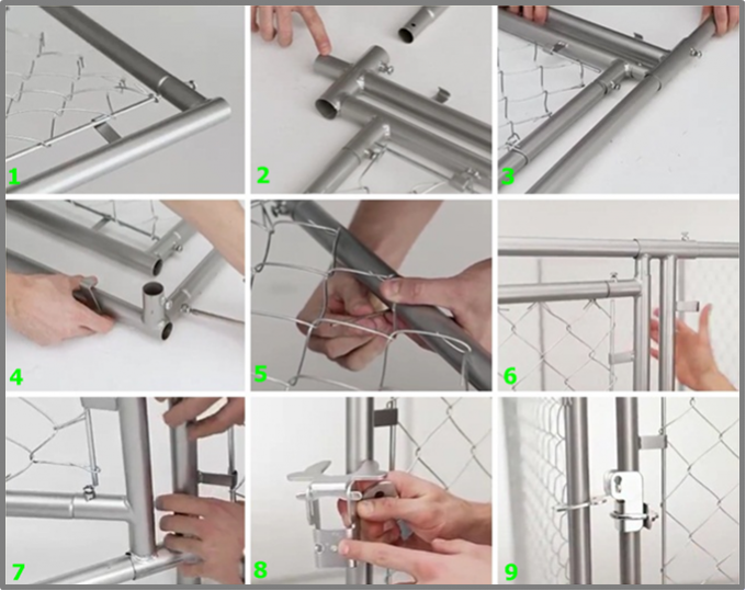 Eco-Friendly Galvanized Chain Link Dog Cage For Animals 60 * 60mm