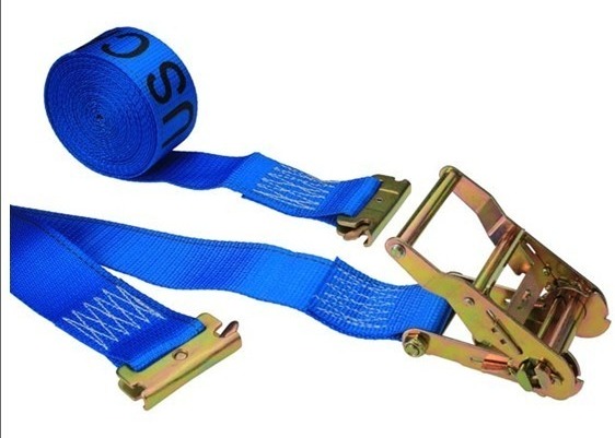 Blue Label Self Tightening Ratchet Straps , Ratchet Straps With Safety Hooks