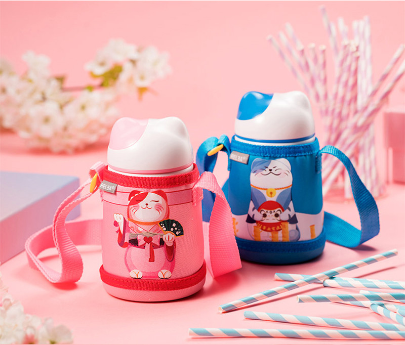 Cartoon Cat Printing Oxford Baby Feeding Milk Bottle Holder