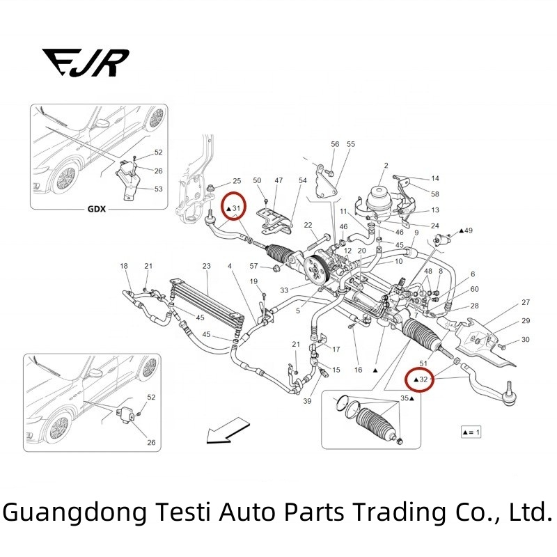 Levante Steering Rack Device With 100% Tested And OEM 673004614 673004615 673007164