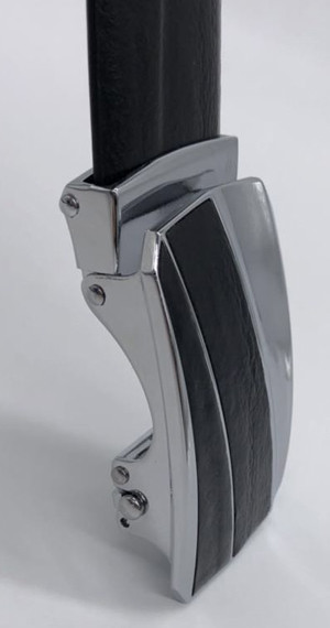 Genuine Leather Mens Automatic Buckle Belt 3.5cm Width Black Color