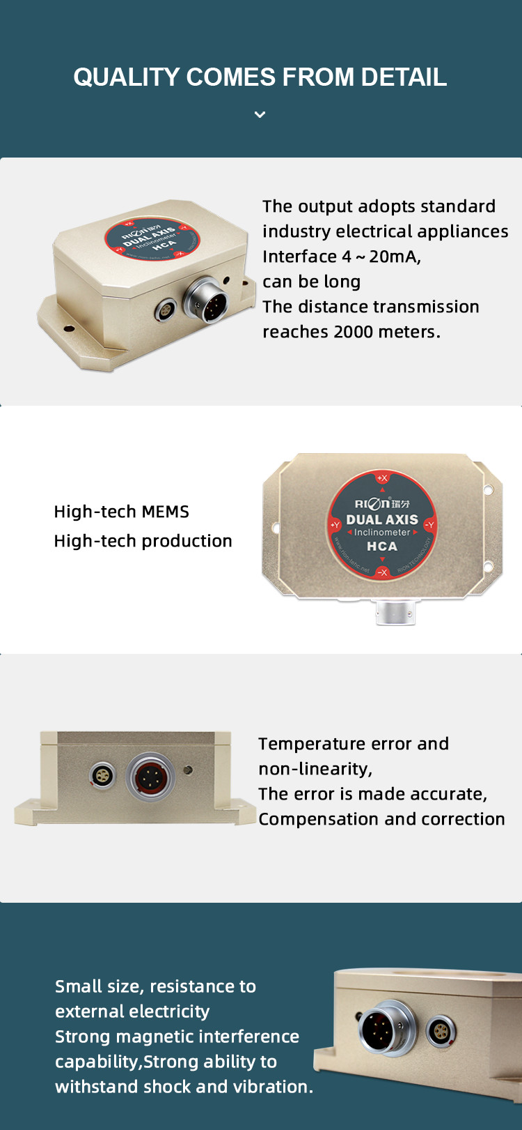 4mA Tilt Sensor Inclinometer CAN2.0A
