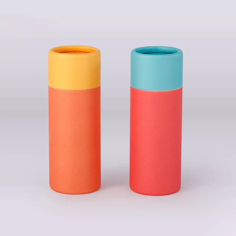 Cute Fancy Art Paper Round Tube Cylindrical Corrugated Paper Tea Coffee Nutrition Facial Creams Paper Jar Tube