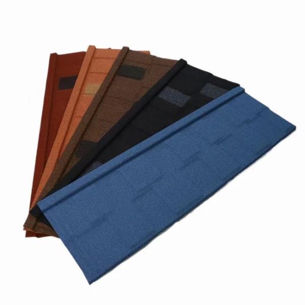 0.38mm AZ40 2.7kg/Pc Aluzinc Black Tiger Black White Shingle Stone Coated Roof