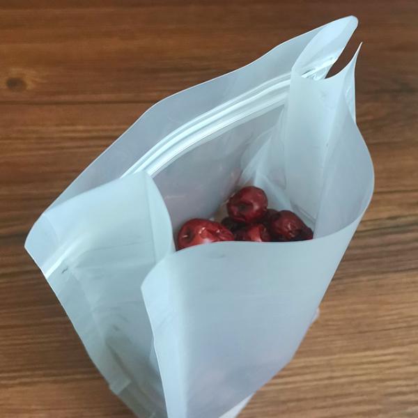 Wholesale Matt Flat Bottom Pouch One Side Zipper For Food Snack Candy Cookie Packaging Bag