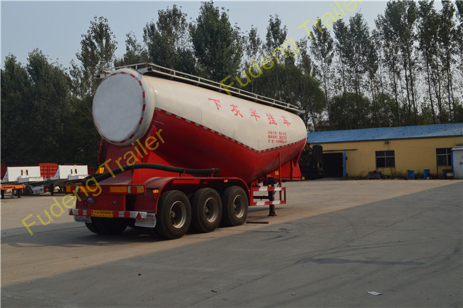 V shaped Bulk cement tanker semi-trailer 45CBM powder material transport trailer