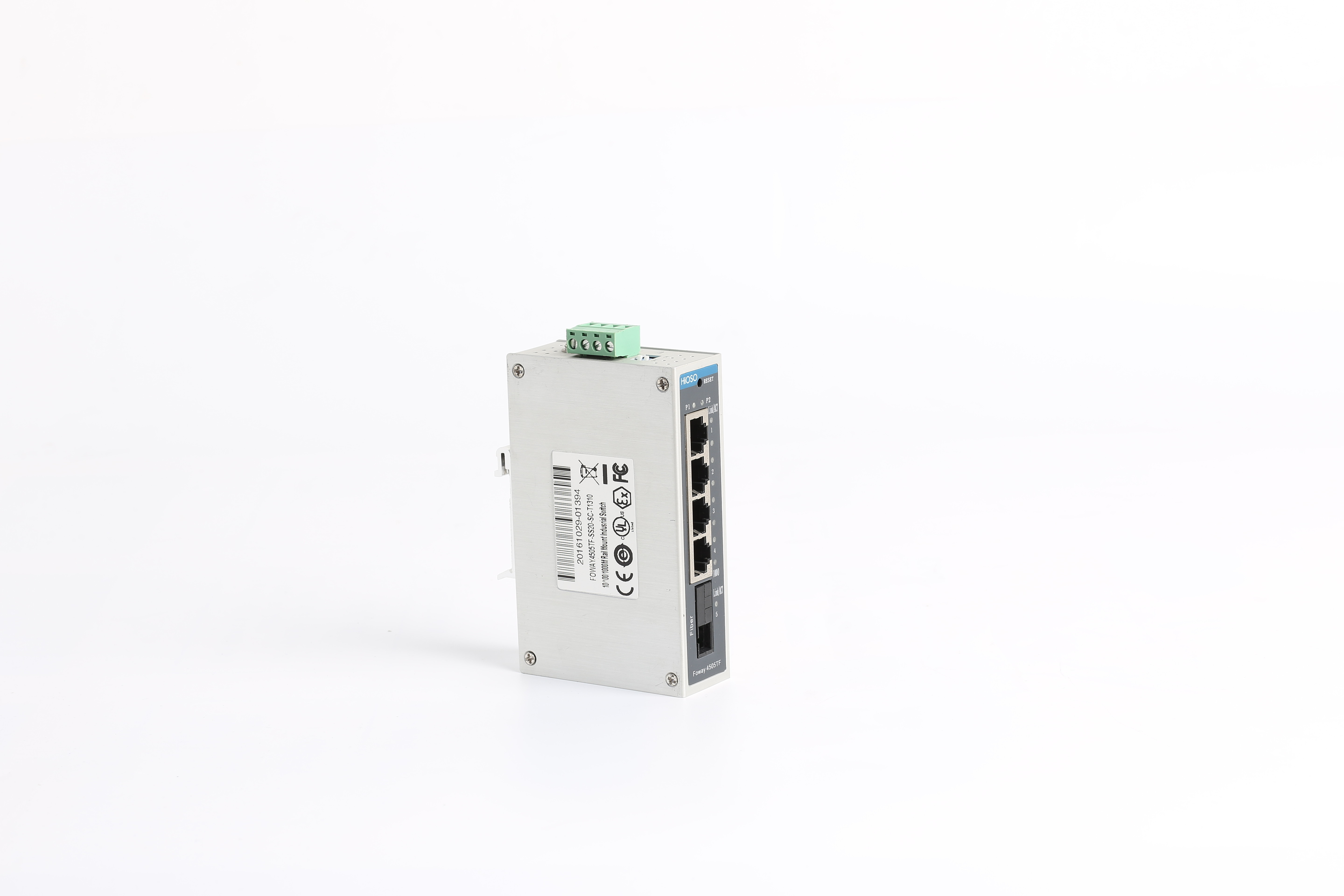 DC And AC Power 1 100M FX 4 10/100M RJ45 Din Rail Ethernet Switch 5 Ports