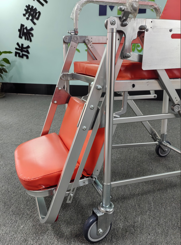 Aluminium Alloy Chair Type Ambulance Stretcher With Adjustable Back For Emergency Rescue And Rescue In Limited Space