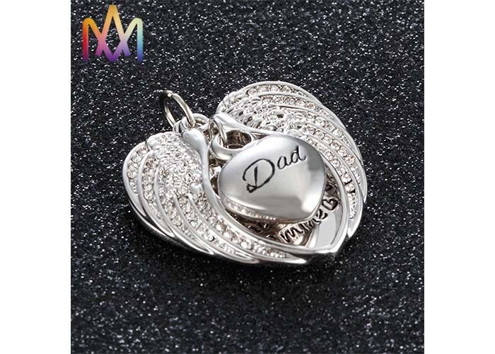 Customized Waterproof Lead Free Heart Cremation Urn Necklace