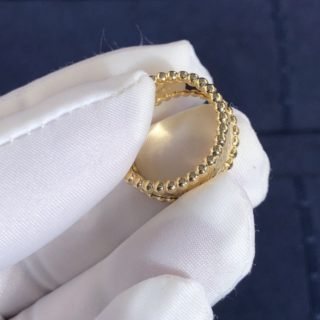 Elegant Factory Make Real Gold Van Cleef & Arpels 18k Gold PerléE Signature Ring