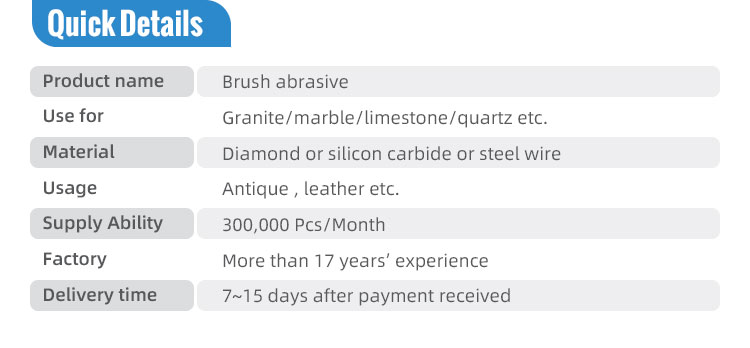 Diamond Abrasives Filament Brush for Grinding Glass Stone Slab Antique Surface Processing