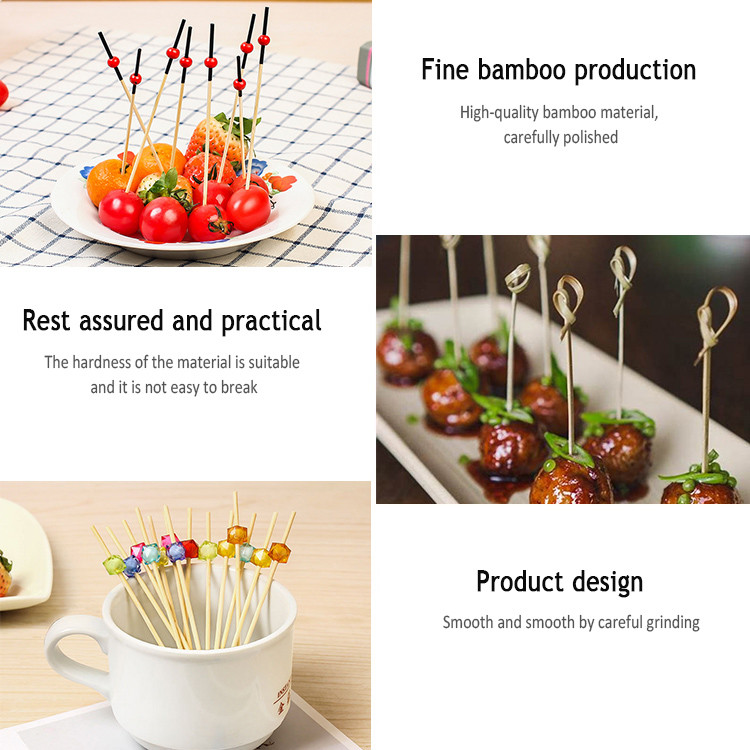 Bbq Accessories Long Bamboo Skewers Stick Bamboo Appetizer Toothpicks Of Sticks