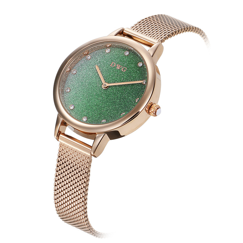 Creative Womens Fashion Watch 3atm Water Resistant With Glitter Dial