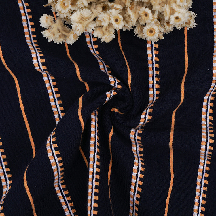 185gsm 95 Cotton 5 Spandex Fabric Soft Striped Knit Lycra Undershirt Cloth