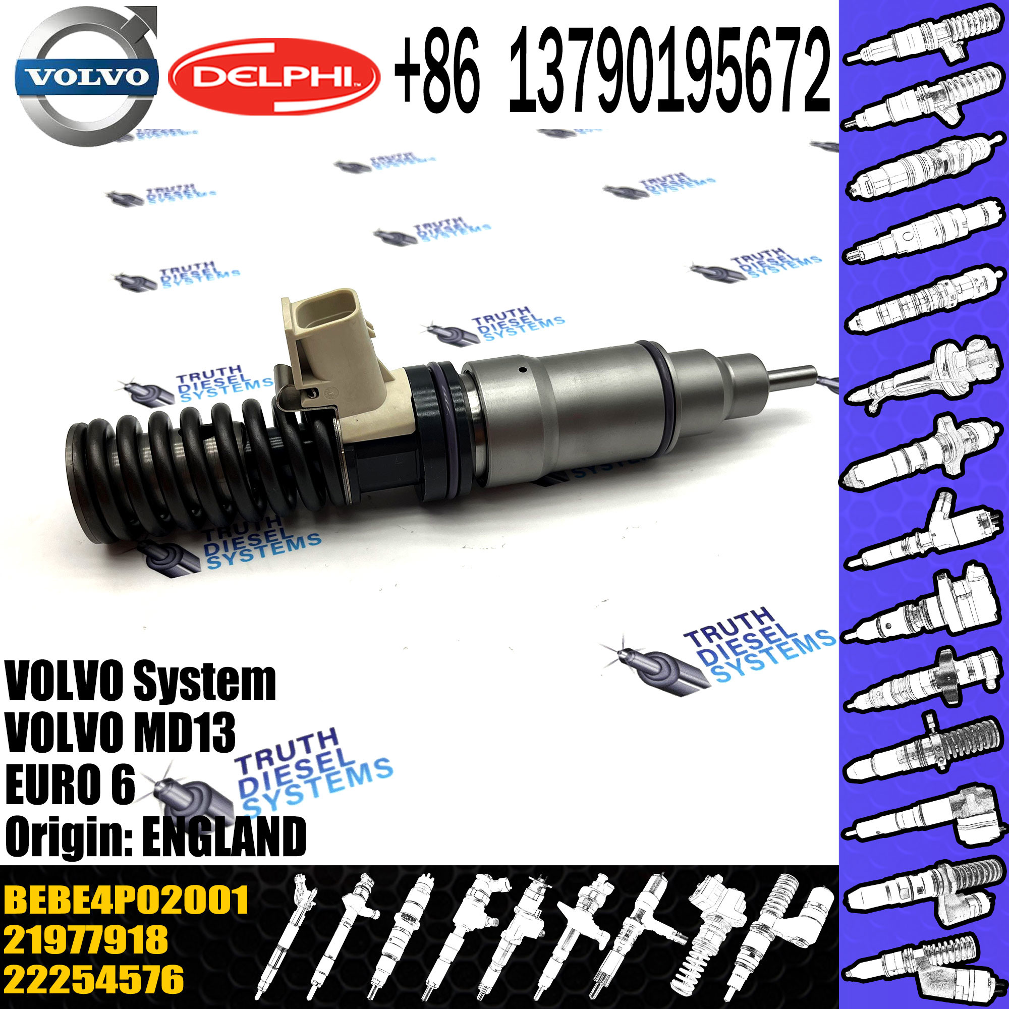 Common Rail Diesel Fuel Injector 22254576 BEBE4P03001 BEBE4P02001 for Engine Parts