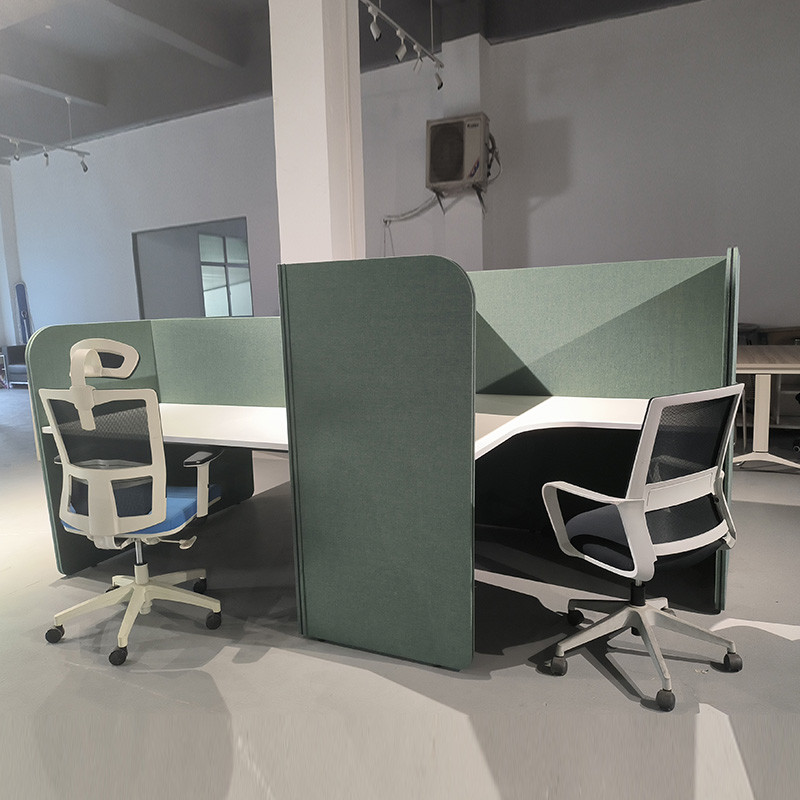High-end Green Fabric Office Workstation Cubicles Workstation Partition For 3 Person