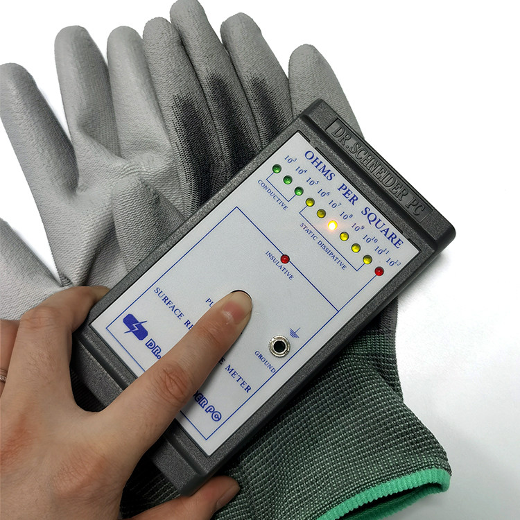 Seamless Knitted ESD PU Palm Fit Gloves With Polyester Liner