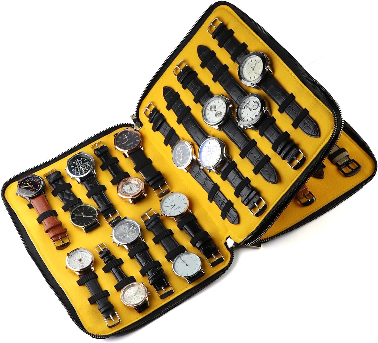 40 Slots Large Case Bag Watch Band Storage Strap Organizer Double Layer, Watch and Straps Organizer for Apple