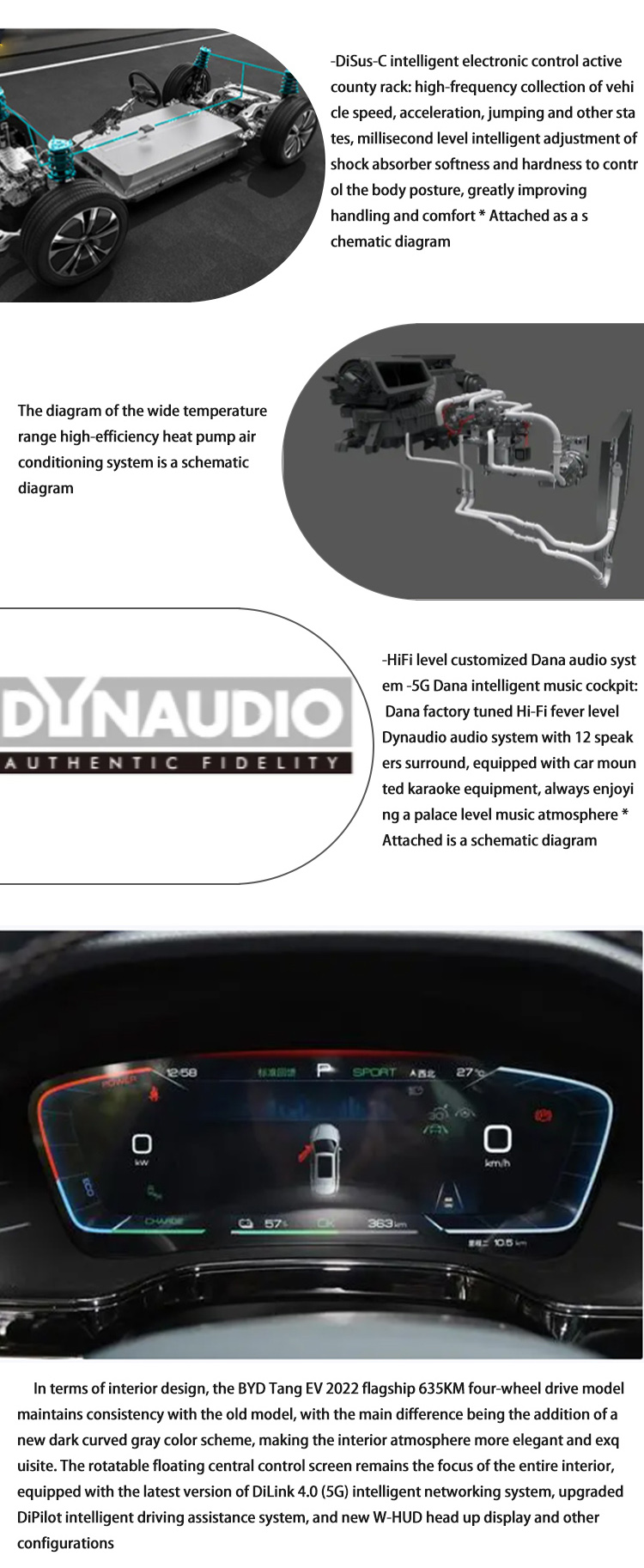 Safety BYD Used Cars Modern Luxurious Electric Car SUV BYD Tang