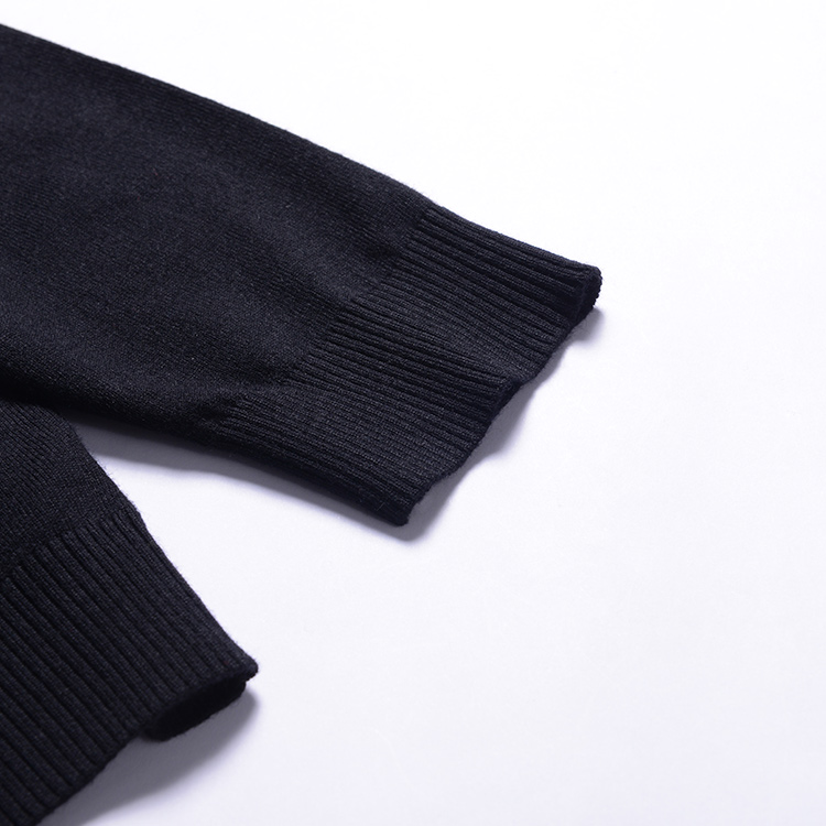 Color Combination Autumn Crew Neck Stripe Sweater Cotton Knitting Black Clothes Sweater