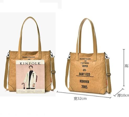 Cheap Lightweight Cheap Brown Custom Made Print Logo Water-proof Tyvek Paper Tote Shopping Bageco reusable promotion gif