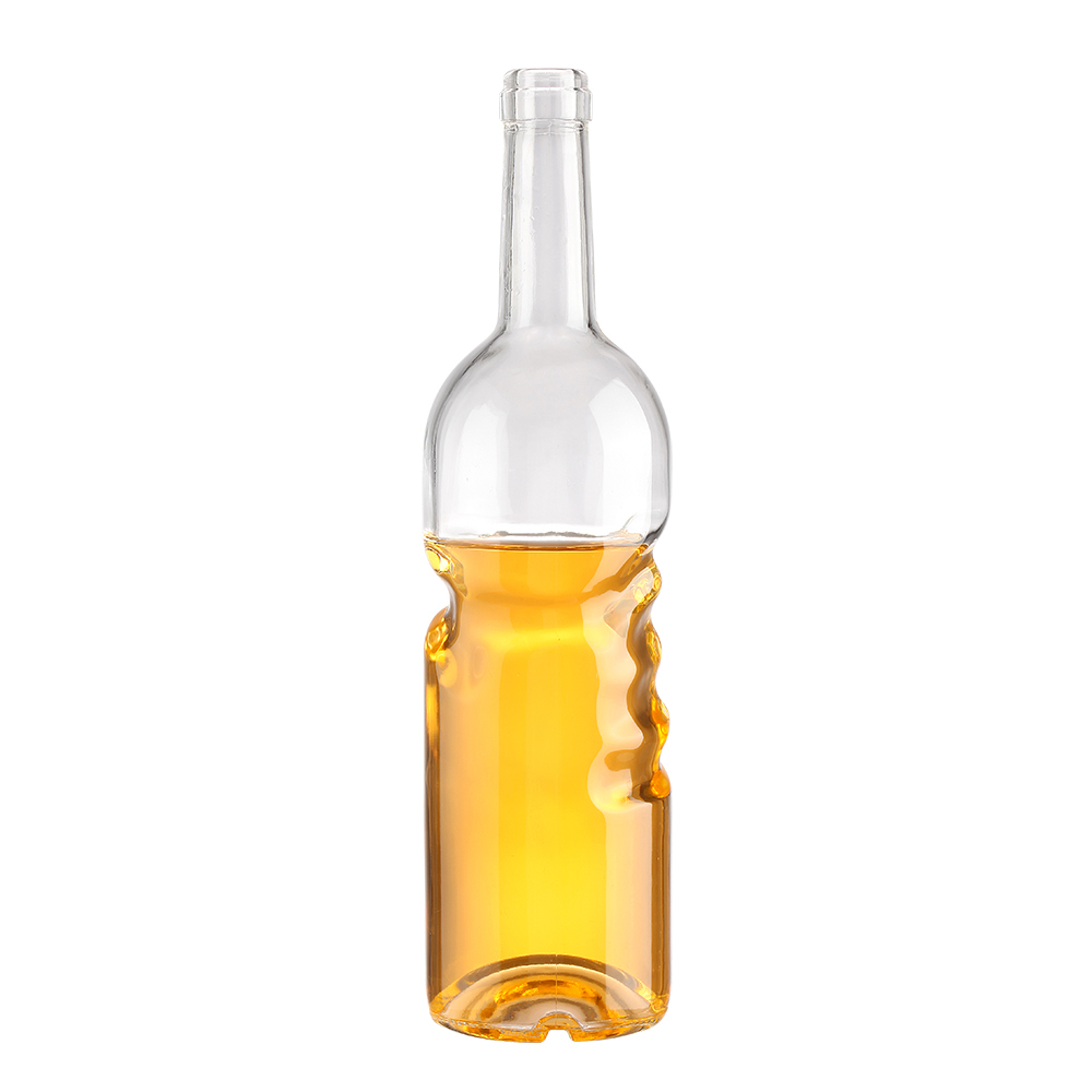Customized Matte Dark Glass Vodka Bottle Glass Collar Material and Spray Cap 750ml