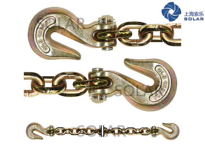 Customized Size Cargo Lashing Equipment Welded Binder Chain With Hook