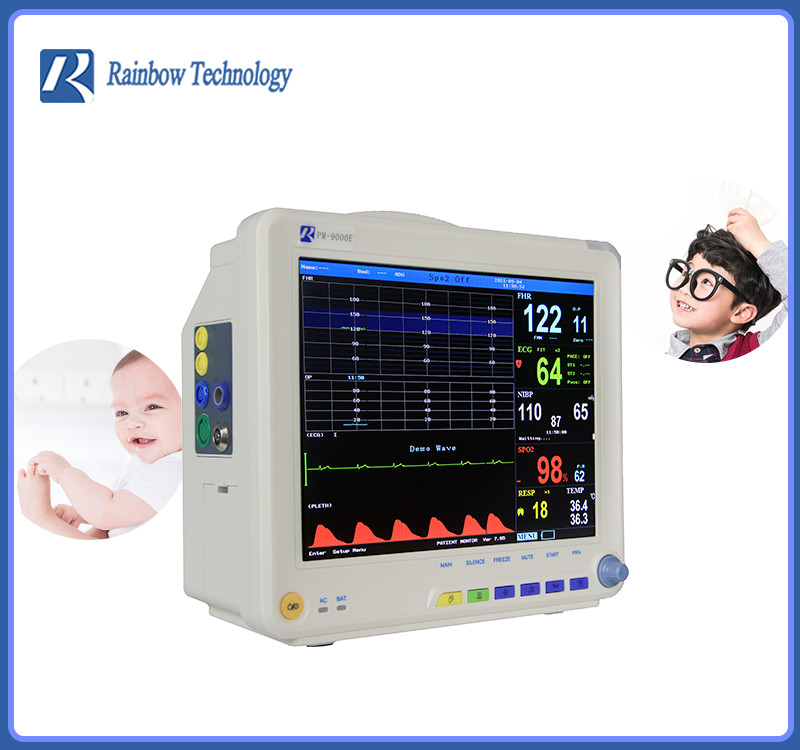 12.1 Inch Fetal FHR Monitor 9 Parameters Fetal Monitoring Machine 6.3kg