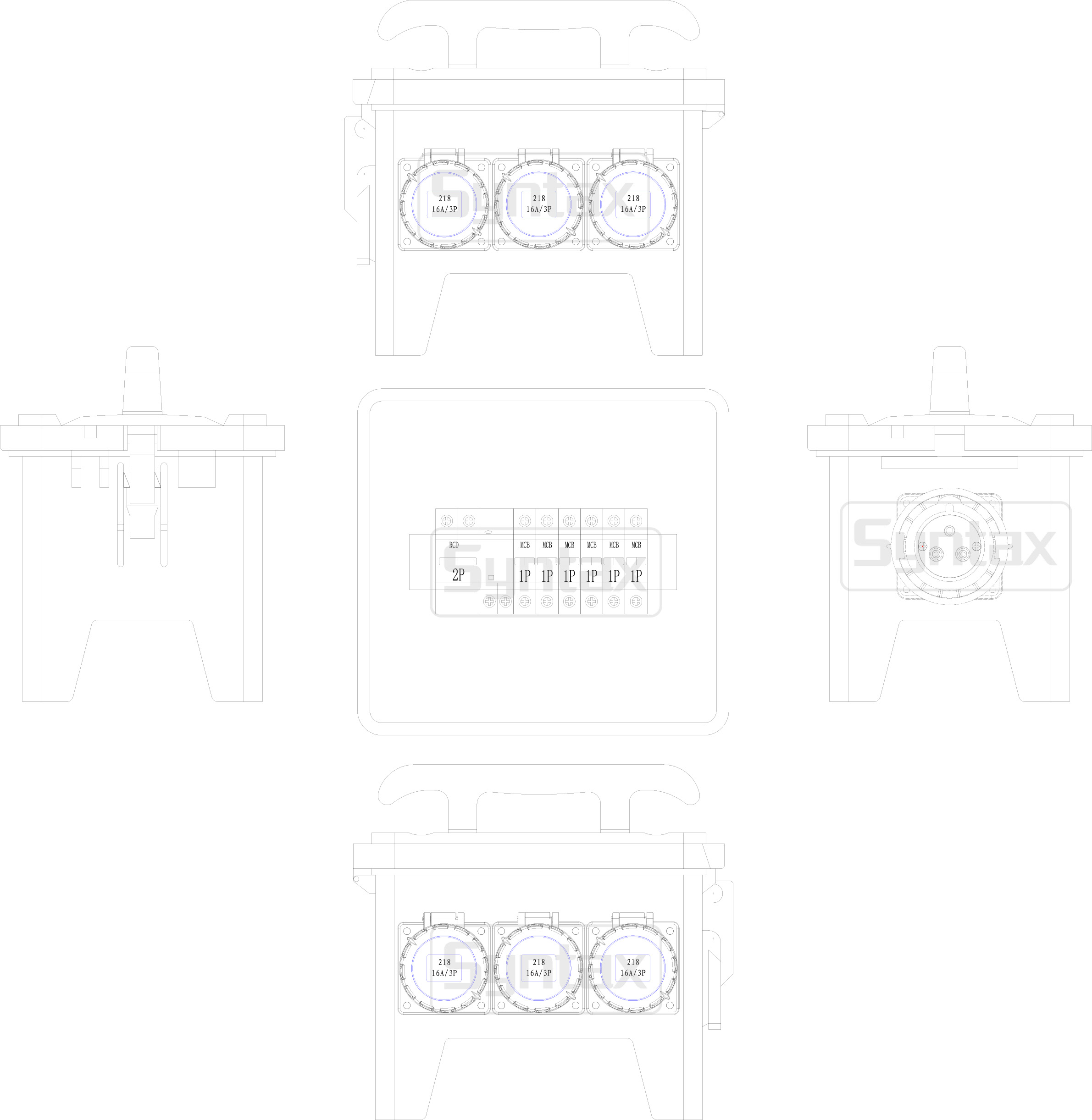 Syntax MP12 Temporary Site Power Distribution Units and Boards 32AMP Single Phase 220V for Philippines