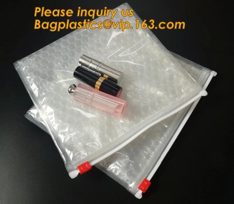 Cosmetic Slider Zip lockkk Bubble Bags Bubble Slide Pouch,Zip lockkk esd bubble bag bubble packaging wrap cosmetic pouch slide