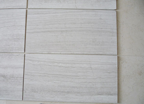 Chenille White Wood Marble Tile , Polished Marble Floor Tile Smooth Looking