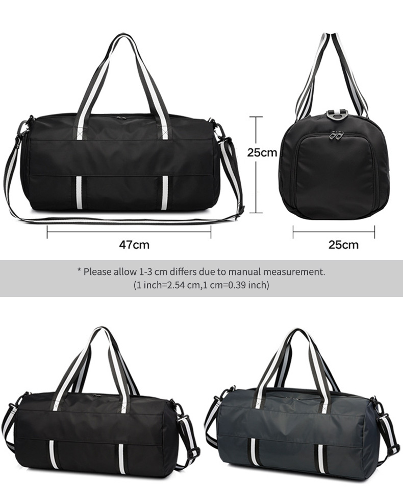 29L Sports Gym Bag Oxford Waterproof Travel Bags With Shoe Pocket